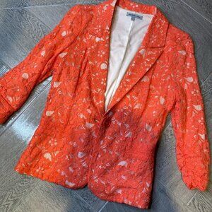 Charlotte Russe Orange Lace Blazer Size S